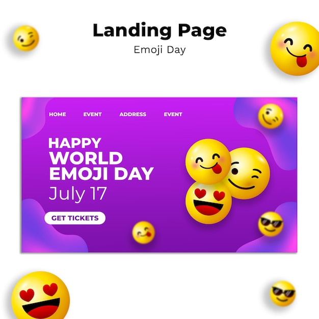 Emoji Tag Landing Page Vorlage Design