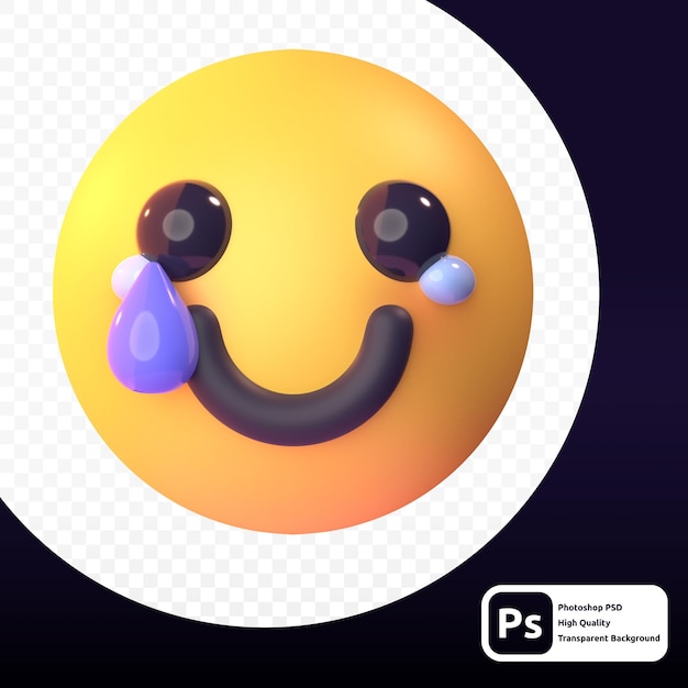 Emoji triste em renderização 3d para web ou apresentação de ativos gráficos