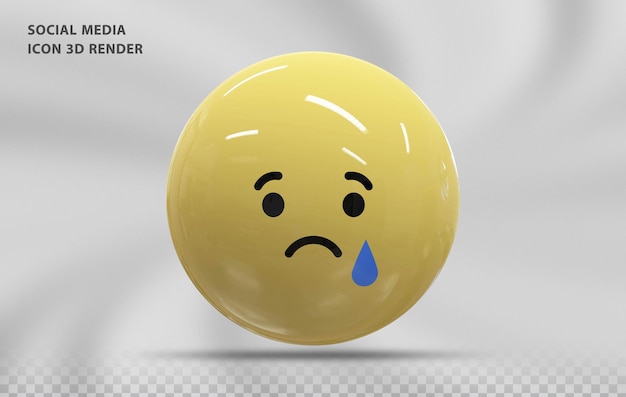 Emoji triste icono renderizado de lujo 3d