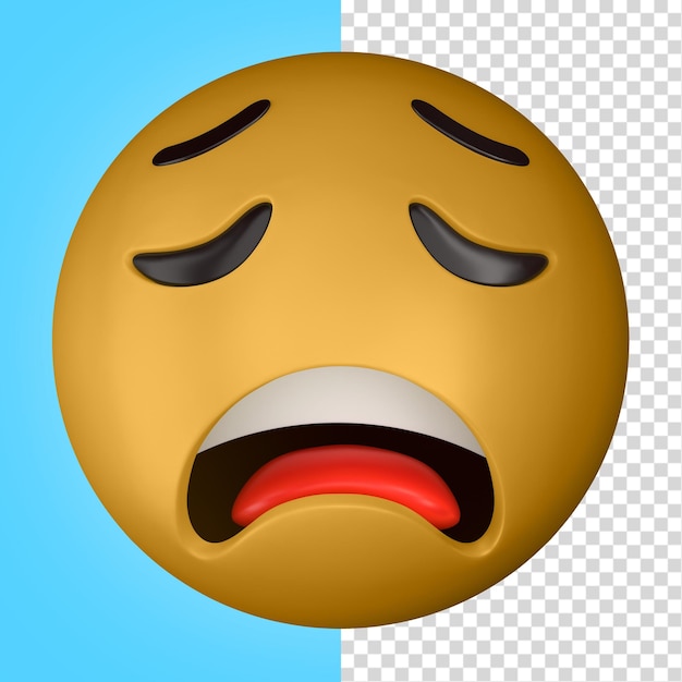 Emoji triste ilustração 3d