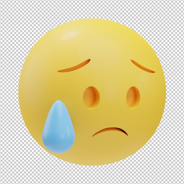 PSD emoji triste ilustración 3d