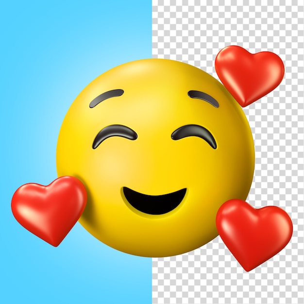 Emoji verliebt 3d-illustration