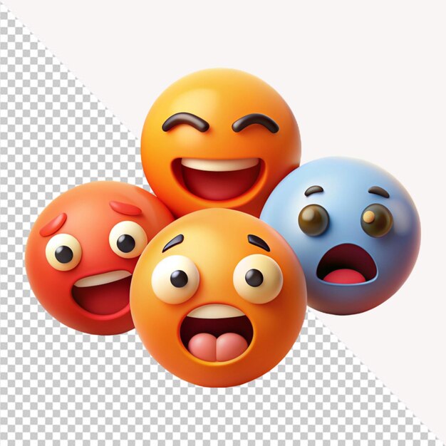 Un Emoji De Visage Heureux Sur Un Fond Transparent