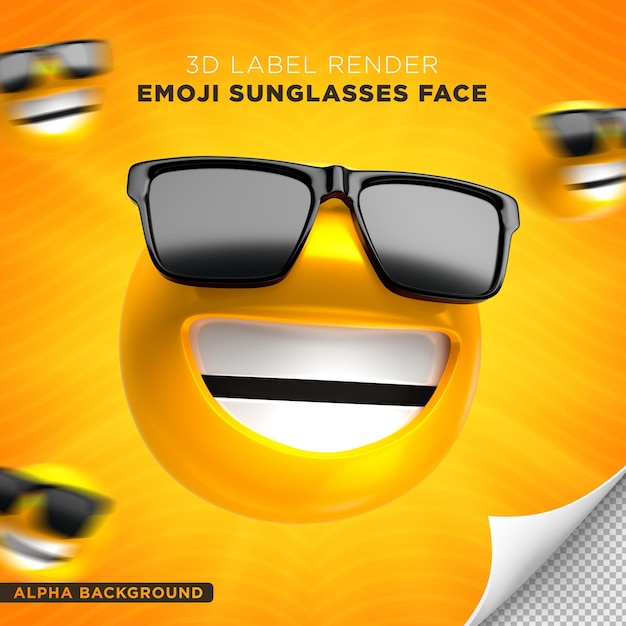 Emoji Visage Lunettes De Soleil Rendu 3d