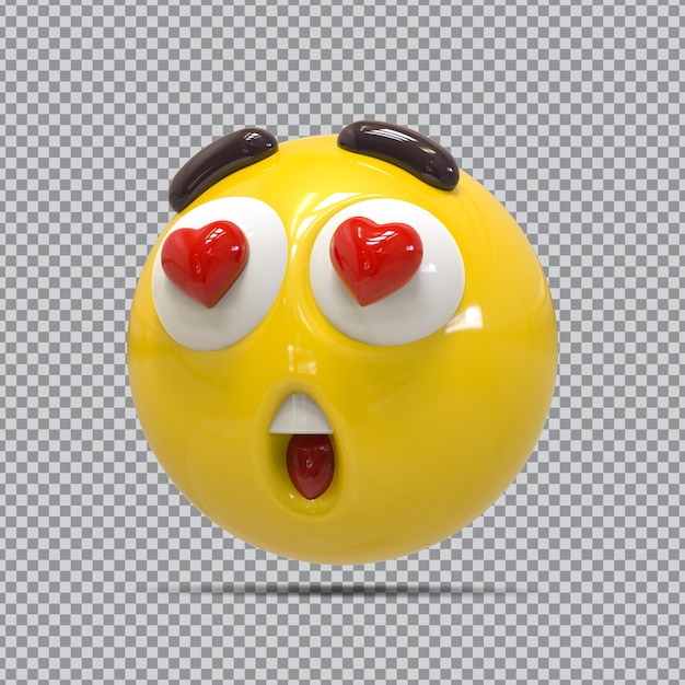 emoji wow ojos amor 3d render