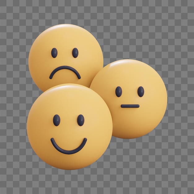 Emojis 3d tristes e felizes