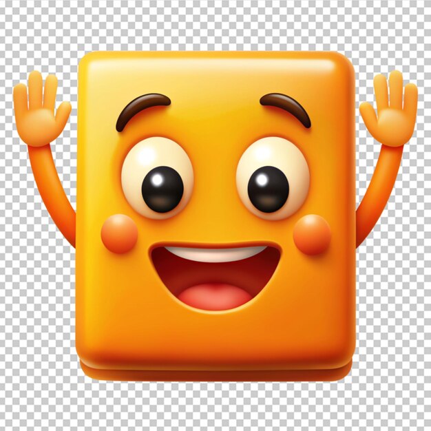 PSD des emojis carrés avec des mains expressives