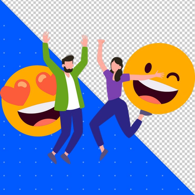 PSD emojis lindos con ilustraciones dibujadas a mano png de fondo transparente