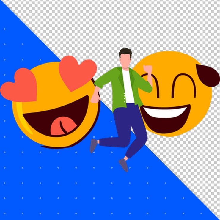 PSD emojis lindos con ilustraciones dibujadas a mano png de fondo transparente