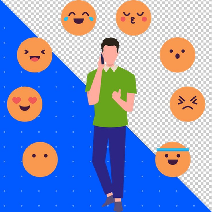PSD emojis lindos con ilustraciones dibujadas a mano png de fondo transparente