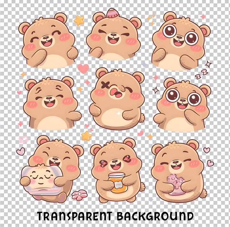 PSD emojis de oso muy bonitos