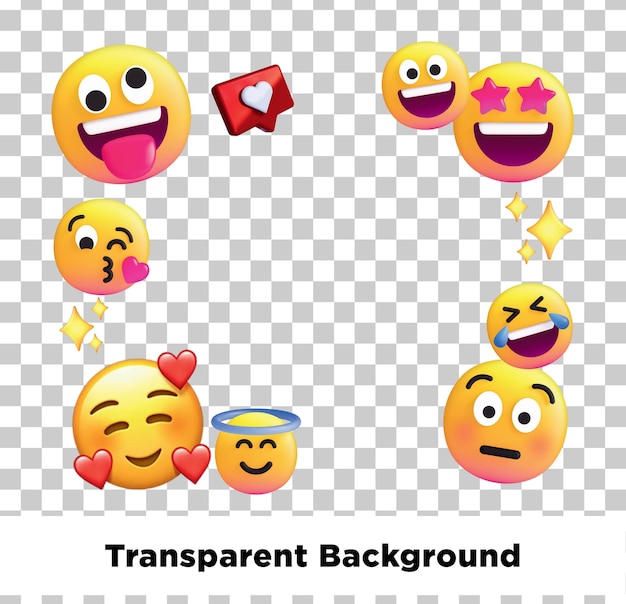 Emojis sullo sfondo trasparente