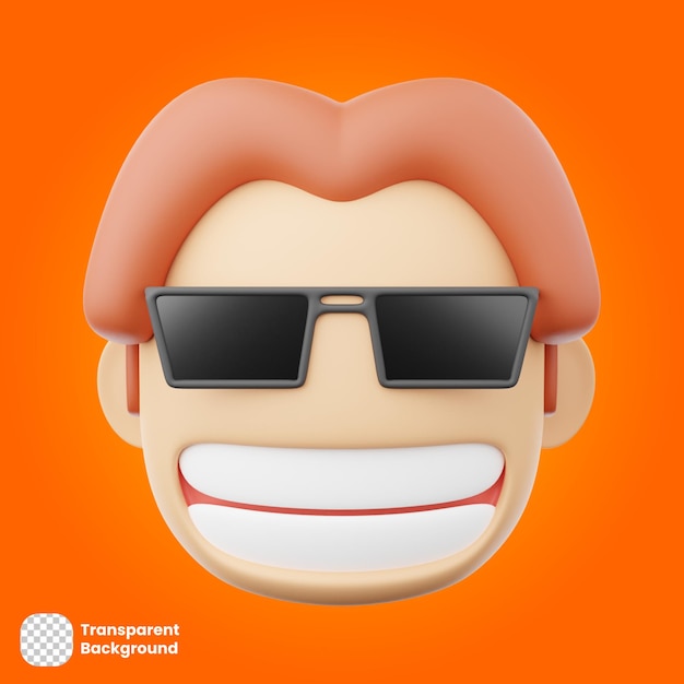 Emoticon 3d cara sonriente con gafas de sol