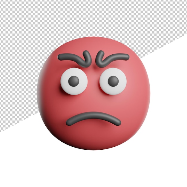 PSD emoticon angry face renderização 3d ícone ilustração em fundo transparente