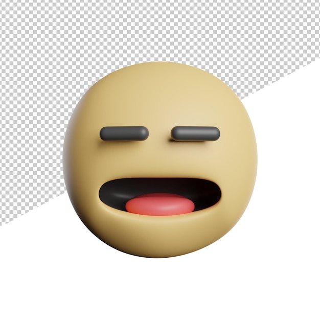 Emoticon cara confusa representación 3D icono ilustración sobre fondo transparente