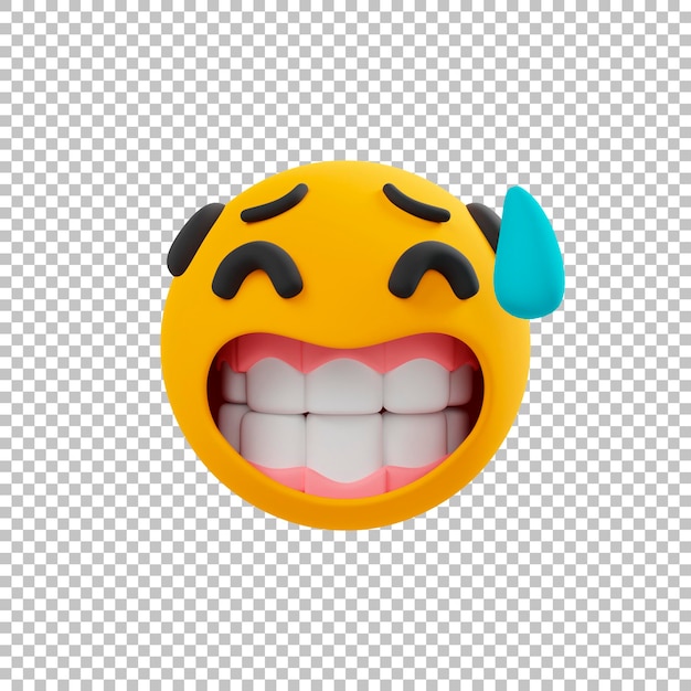 Emoticon de riso inábil 3d ícone emoji