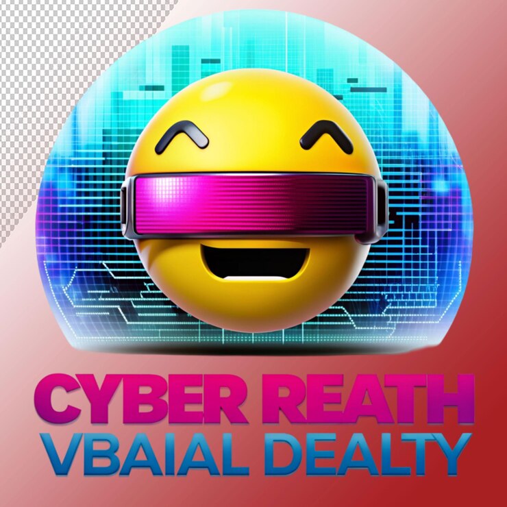 PSD emoticon con efecto glitch póster de jugador muerte cibernética en fondo transparente