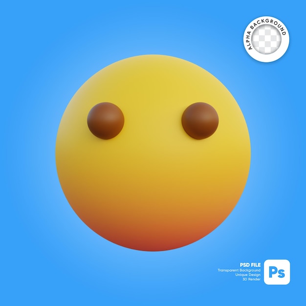 Emoticon faccia vuota illustrazione 3D
