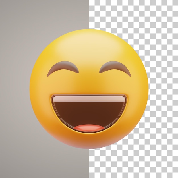El emoticon de la ilustración 3D