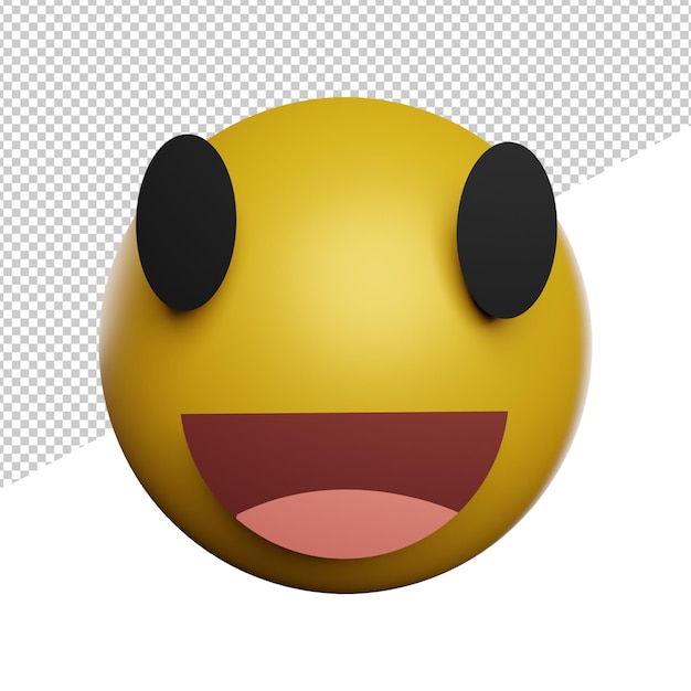 emoticon o emoji 3d iconos renderizado ilustración feliz fondo transparente