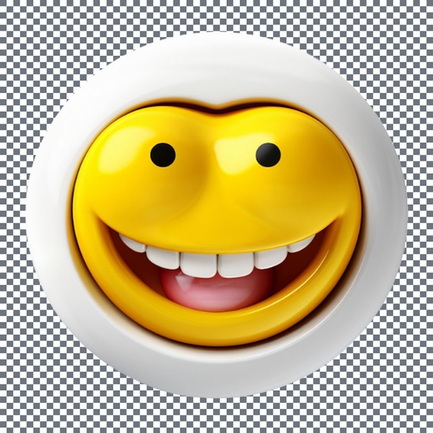 PSD emoticon sonriente aislado en un fondo transparente renderización en 3d