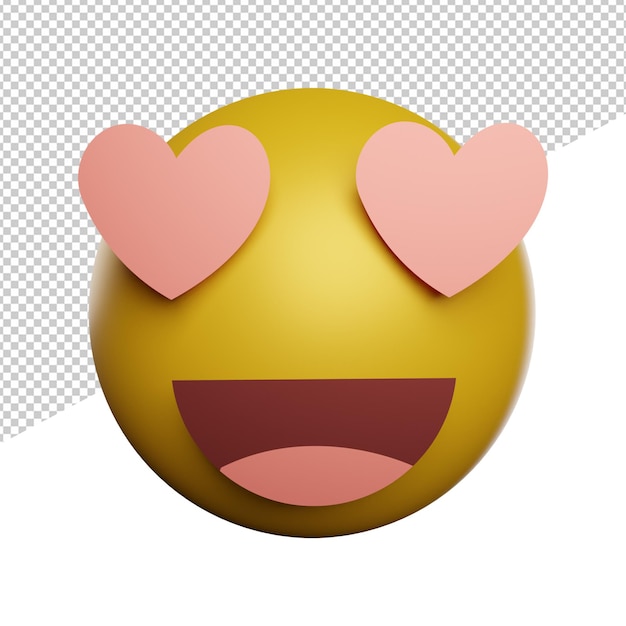 émoticône ou emoji icônes 3d rendu illustration heureux fond transparent