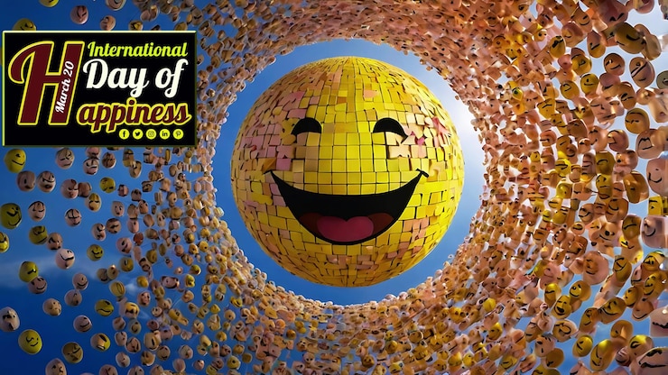 PSD emoticones sonrientes para el día internacional de la felicidad