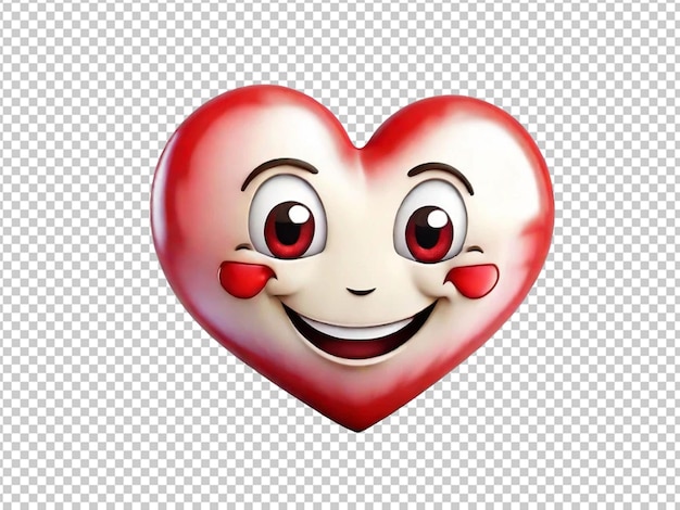 PSD emoticono emoji feliz abrazando un gran corazón rojo