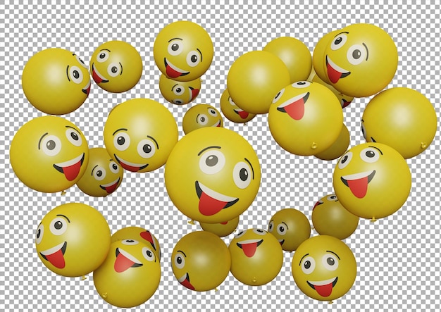 Emoticono de globo de lengua o emoji perfecto para medios sociales, marca, promoción publicitaria