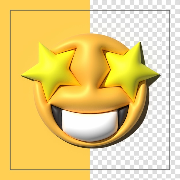 PSD emoticons amarelos amam rostos de emoticons com expressões faciais ícones emoji estilizados em 3d