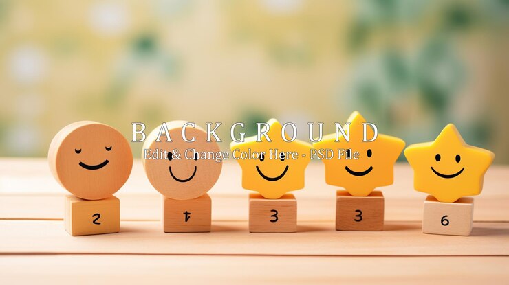 PSD emoticons smile face rounded and stars positive thinking mental health