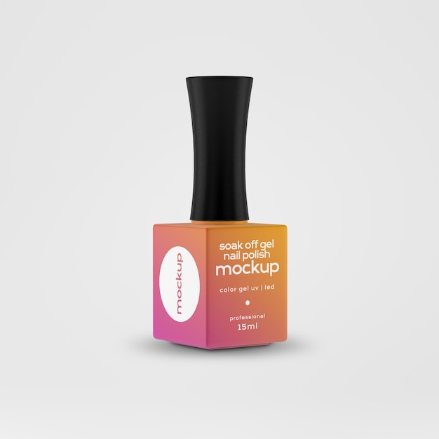 Se empapa el gel de las uñas polaco mockup