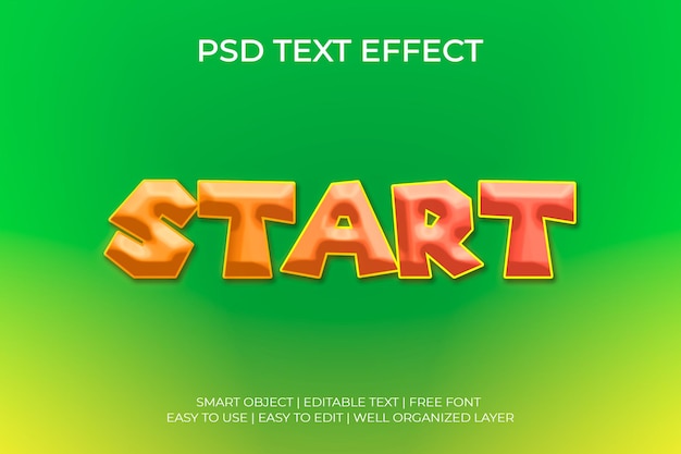 Empezar a jugar Efecto de texto editable