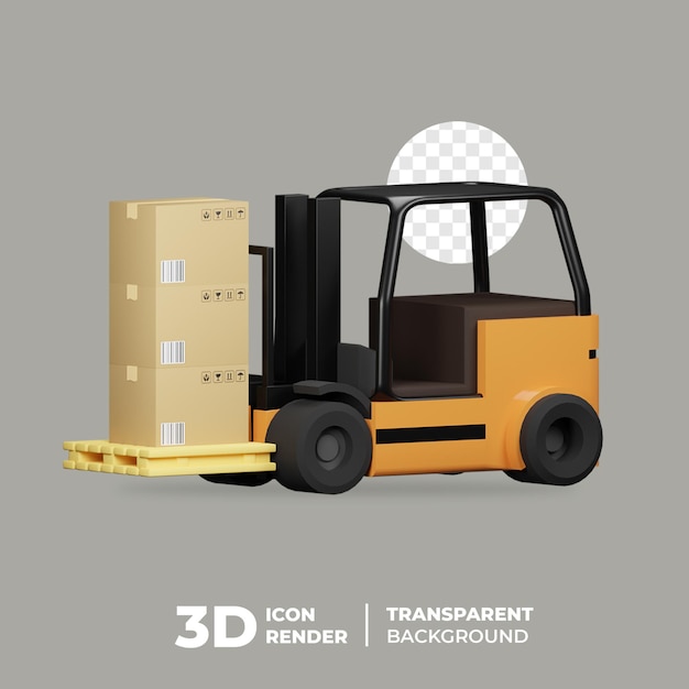Empilhadeira de ícone de logística 3D