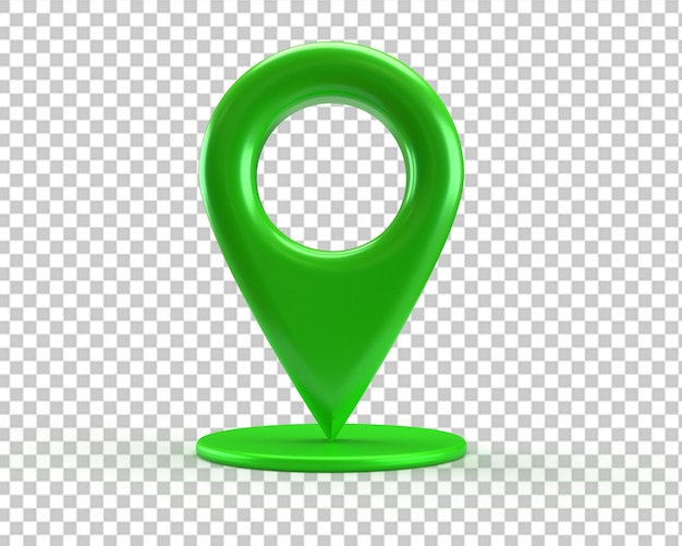 PSD emplacement de la broche de carte icône verte de navigation 3d