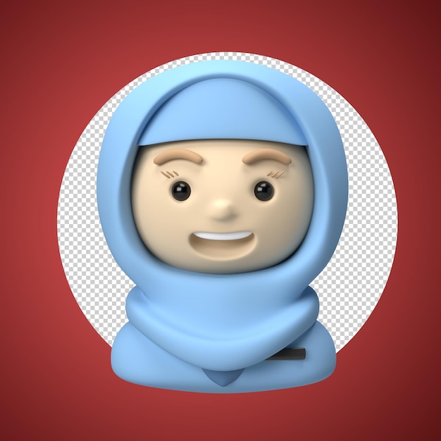 empleada con hijab ilustración de avatar en 3D