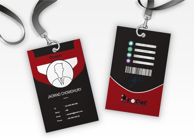 Emplear una plantilla moderna para el diseño de la tarjeta de identidad