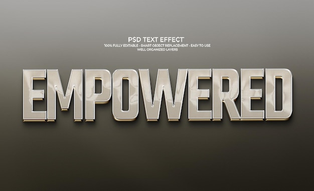 Empowered - 3D Metallic Text Effect