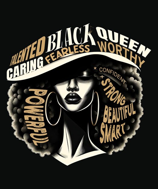 Empowered Queen Black Excellence And Pride Tee African Black History T-shirt Pour Dames Afro-américaines