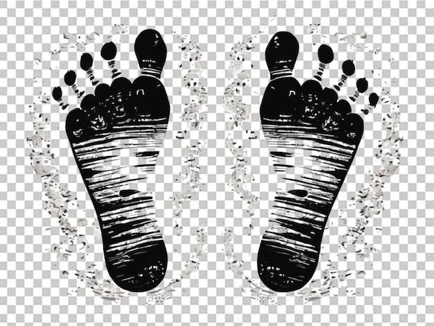 Empreintes De Pieds De Bébé Silhouette Dessin Imprimé Isolé Sur Fond Blanc