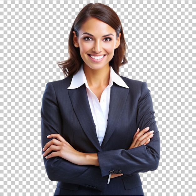 empresária vestindo terno em fundo branco