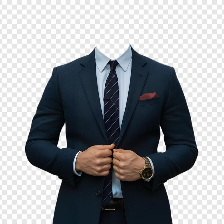 PSD empresario sin cabeza traje blazer png formal en fondo transparente