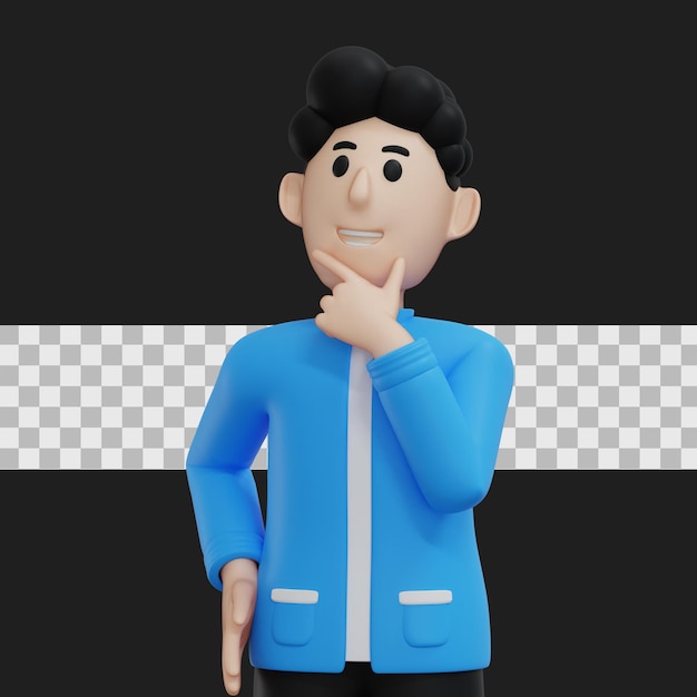 PSD empresário de personagem de desenho animado de homem 3d