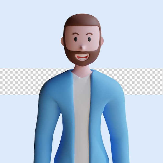 PSD empresário de personagem de desenho animado de ilustração 3d