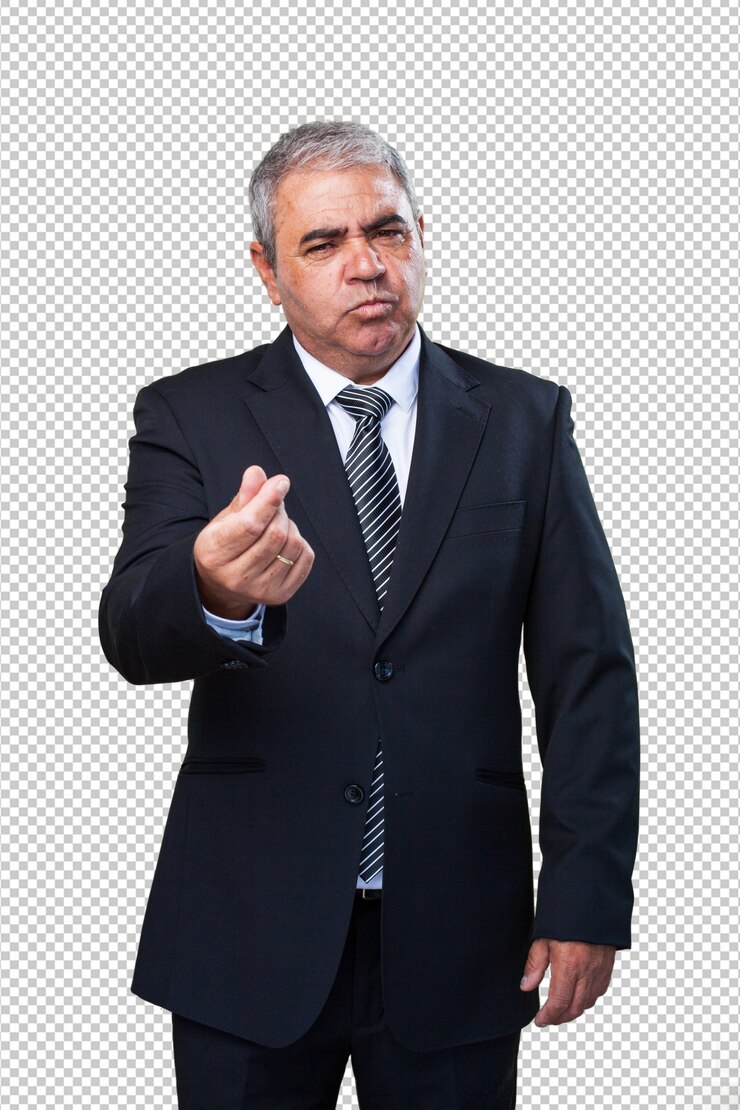 PSD empresário, fazendo um gesto pobre