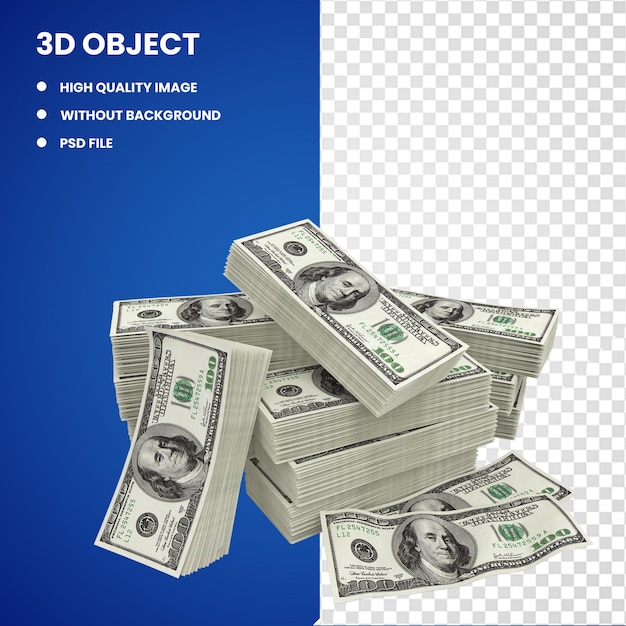 Empréstimo de financiamento de notas de dinheiro 3d