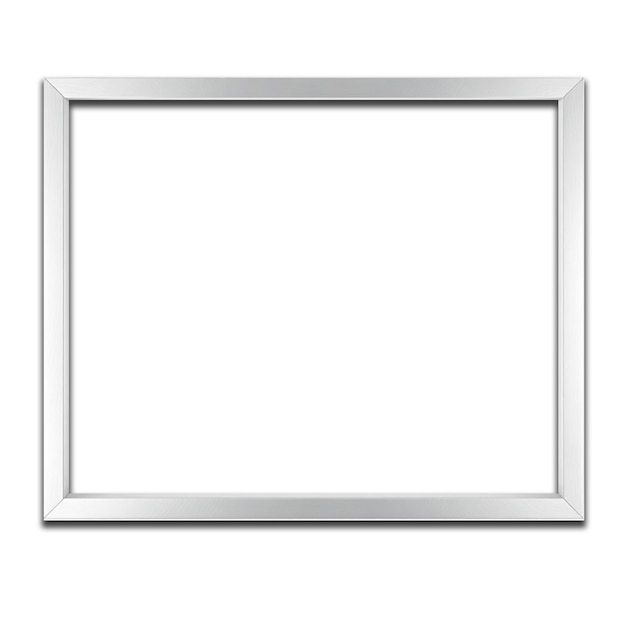 Empty Silver Picture Frame on White Surface