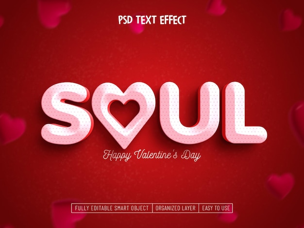 PSD a los enamorados les encanta el efecto de texto editable