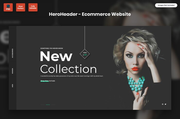PSD encabezado de héroe para sitios web de comercio electrónico