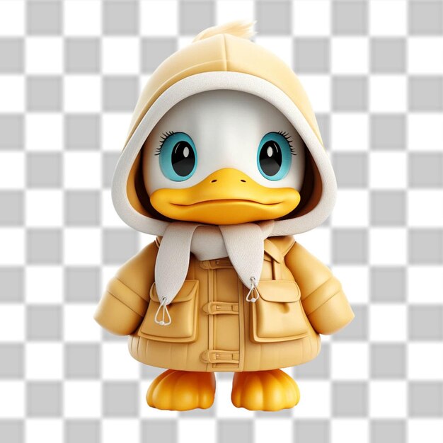 Encantador 3d cute baby duck vestido para uma aventura de inverno png